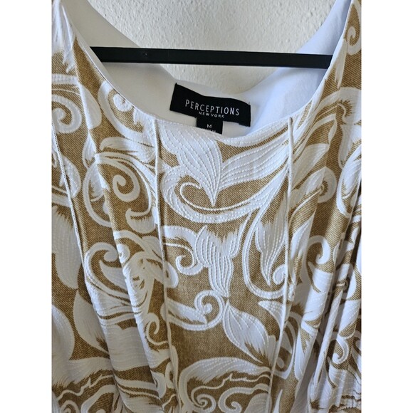 Perceptions NY Sleeveless Floral Ruched Waist Casual Dress women’s size M. - Picture 3 of 10